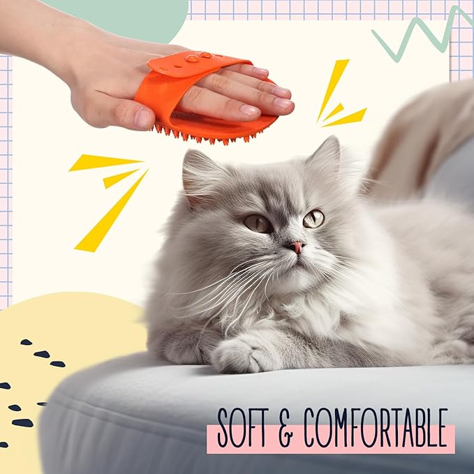 Maxdot 8 Pcs Cat Self Groomer Brush Adjustable Rubber Cat Combs for Indoor Corner Kitten Face Scratcher Massager Bathing Brush (Blue, Yellow, Pink, Orange)