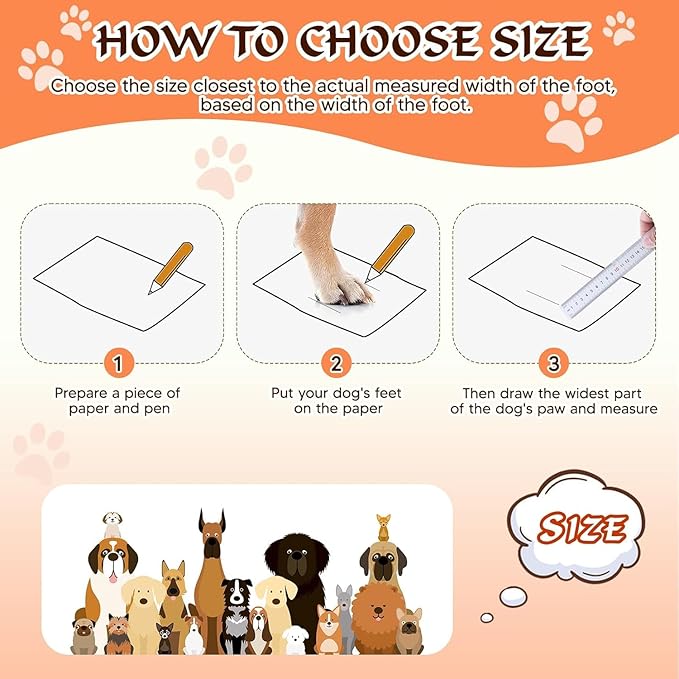 Dog Shoes for Large Dogs, 360°Anti Slip Medium Dog Boots & Paw Protectors Winter Snowy, Waterproof 4Pcs Dog Booties with Reflective Strips (Size 2: 1.77''x2.3''(W*L), Orange)