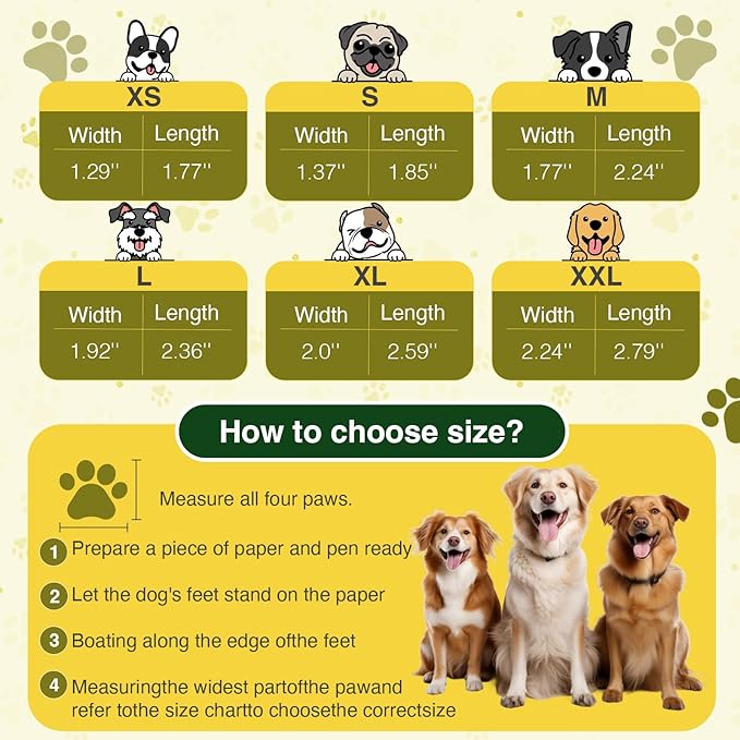 Dog Shoes for Hot Pavement and Snow – Waterproof, Non-Slip, Breathable Booties with Adjustable Straps for Small, Medium and Large Dogs (Yellow, L)