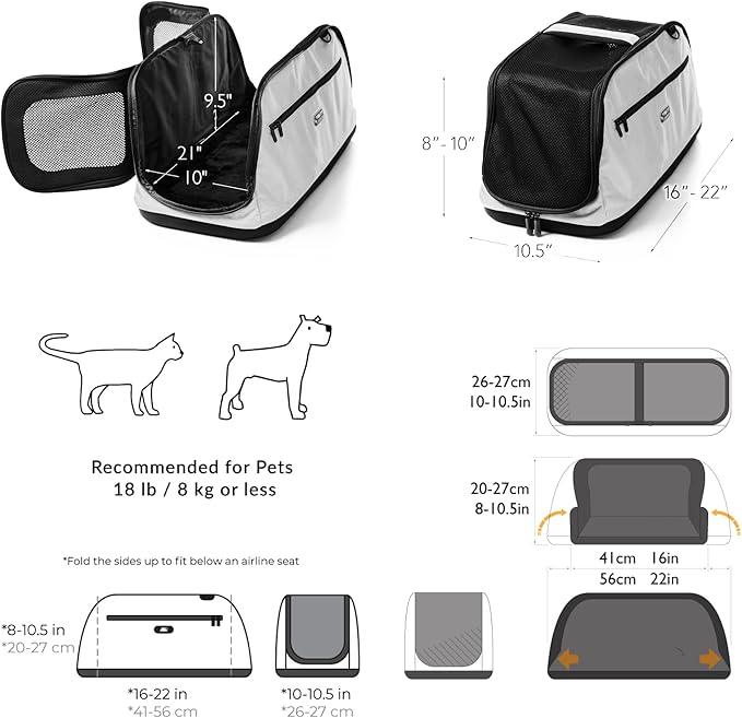 Sleepypod Air in-Cabin Pet Carrier, Glacier Silver