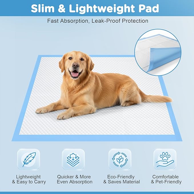 Upgraded 4XL 36"x36" Thicken 6 Layers Dog Pee Pads, Ultra Absorbent Pee Pads, Absorb up to 12 Cups, Leak-Proof & Quick Dry Puppy Pads for Puppy,Surgery, Older,Cats, Rabbits,30 Counts