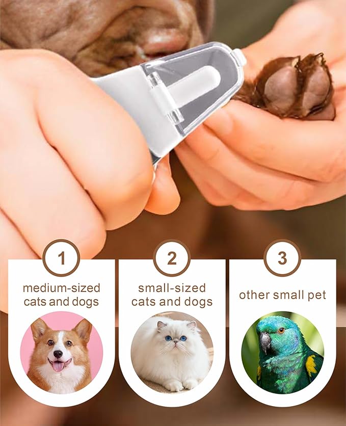 2-in-1 Dog Nail Clippers & Cat Nail Clipper and Grinder,LED Lights & Safety Guard for Medium Small Dogs Cats Claw Trimmer,Claw Grooming Tool for Cats and Small Dogs
