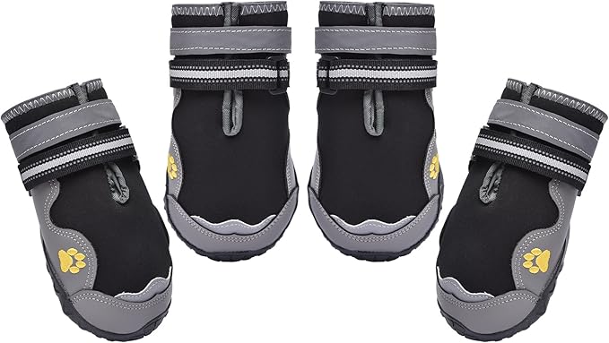 Hipaw Dog Booties for Winter,Snow Boots for Small Medium Large Dogs,Waterproof Dog Rain Shoes,Non-Slip Paw Protector for Outdoor Walking,Hiking,Indoor Hardwood Floors