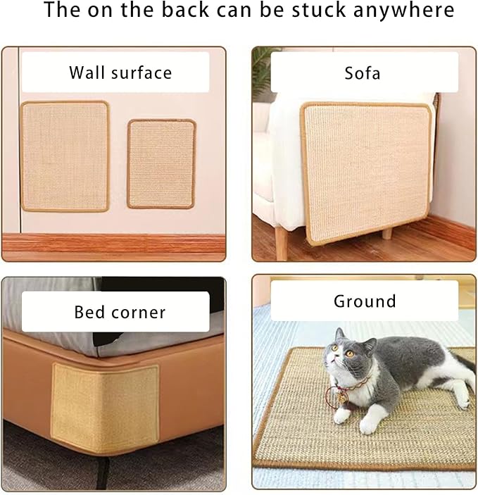 Natural Sisal Cats Pad for Furniture Protections Entertainment Scratcher Mats with NonShedding for Home Use