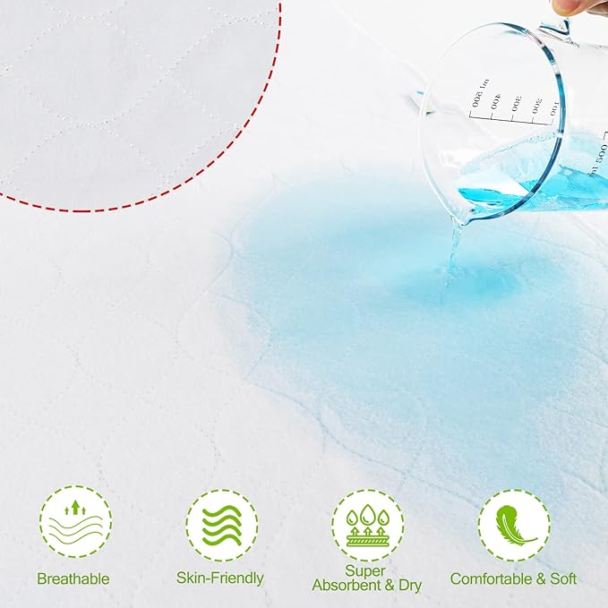 Bamuho 2 Pack Pee Pads for Kids 34"x 36", Washable Potty Training Bed Pads for Toddlers with 4 Layers of Protection, Waterproof Bed Pads Great for Children, Adults and Pets