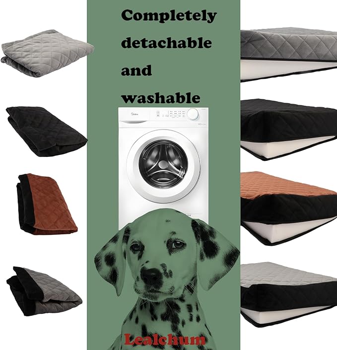 Lealchum Dog Car Seat Up to 55lb,2 Clip-On Safety Adjustable Leashs Car Dog Bed for 2 Small Dogs,Fully Detachable and Washable Pet Car Seat with 2 Storage Pockets,Easy to Install(Black/Grey, Large)