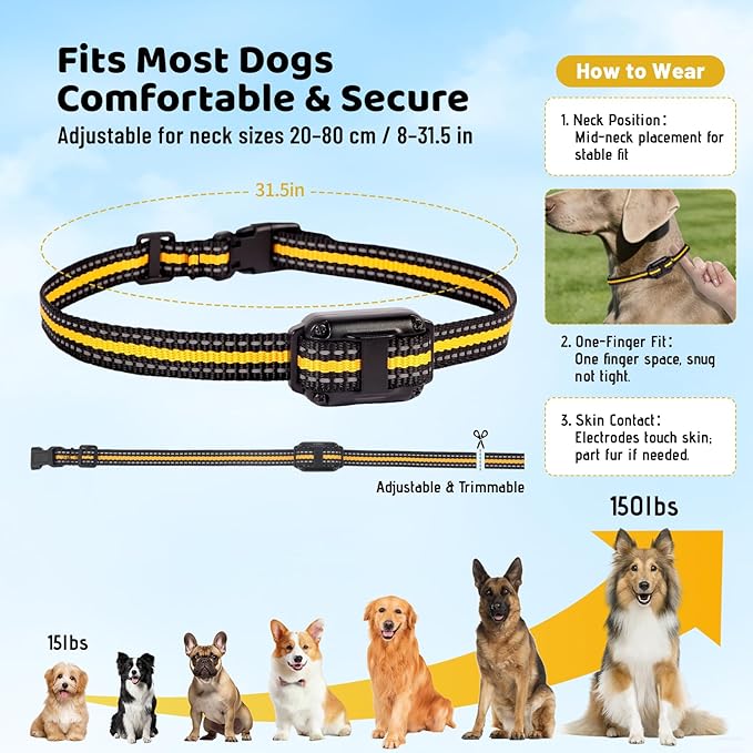 Waterproof Dog Shock Collar with Remote 3300 FT – 3 Modes Beep Vibrate Static, LED Light, 20-Level Adjustable, Rechargeable Training Collar for Small Medium Large Dogs 8-120 lbs
