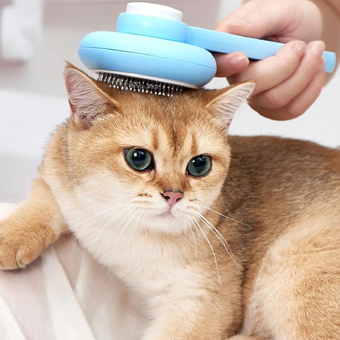 ABS Pet Deshedding Brush with Massage Cats Grooming Comb for Shed Control & Smooth Coat Care Selfcleaning Cats Grooming Tool
