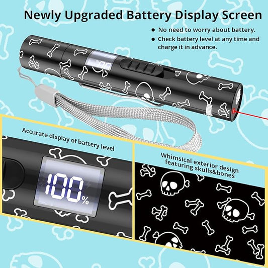 Cat Toy for Indoor Cats, Battery Level Display Screen, USB Rechargeable Kitten Toys with 7 Adjustable Patterns, Interactive Chase Toys for Indoor Cats & Dogs, Training & Exercise Fun（1 pcs）