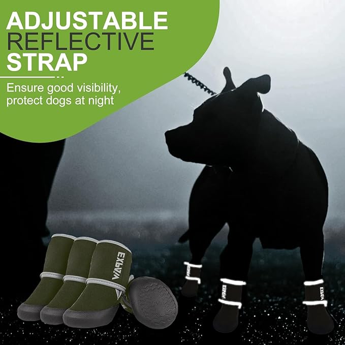 EXPAWLORER Waterproof Dog Shoes for Small Medium Large Dogs, Dog Shoes for Cold Winter, Hiking Walking, Reflective Dog Booties for Outdoor Snow Rain Days, Anti-Slip Dog Boots & Paw Protectors