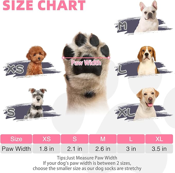 KOOLTAIL Dog Socks for Hot/Cold Pavement, Breathable & Warm Dog Socks to Prevent Licking Paws, Non Slip Pet Boots & Paw Protectors for Hardwood Floor,Grippy Shoes for Small Medium Large Senior Dogs