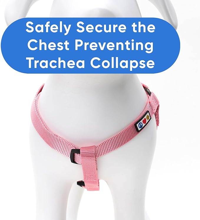 Pawtitas Solid Step-in Dog Harness – Adjustable No-Pull Vest for Puppies to Seniors, Safe & Comfortable XS Millennial Pink