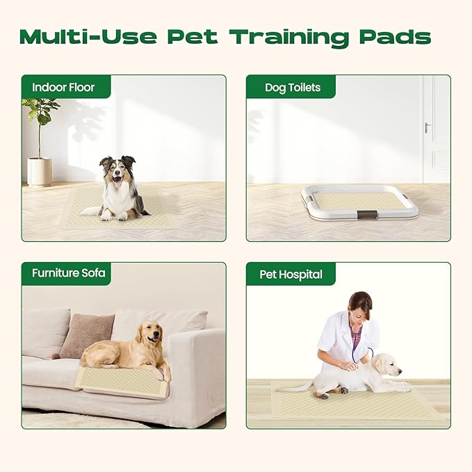 Puppy Pads 30 Count Small 22x22in Bamboo Training Pads Deodorizing Leakproof Quick Drying Dog Pee Pads Super Absorbent Disposable Pee Pads for Dogs Puppies, Doggie, Cats, Rabbits