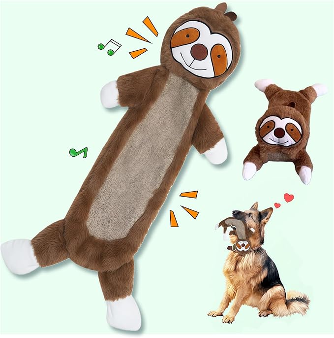 Zrbtk Crinkle Squeaky Dog Toys for Aggressive Chewers, Less Stuffed Dog Toy to Keep Them Busy, Plush Interactive Pet Toys for Dogs, Tough Chew Toys for Small Medium Large Dogs