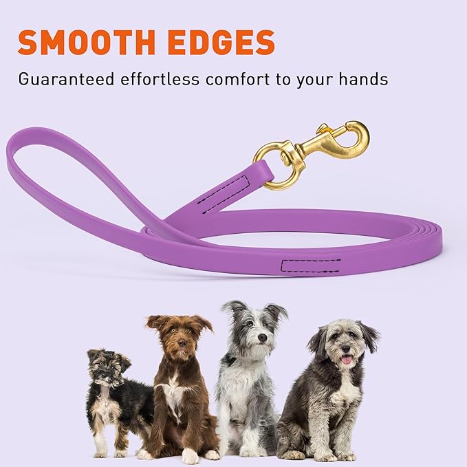 Viper Biothane K9 Working Dog Leash Waterproof Lead for Tracking Training Schutzhund Odor-Proof Long Line with Solid Brass Snap for Puppy Medium and Large Dogs, 10ft Amethyst Purple
