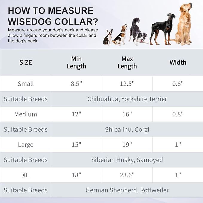 Wisedog Waterproof Dog Collar, Adjustable Soft Rubber Coated Webbing, Odor-Proof and Easy to Clean for Small Medium Large Dogs, with Airtags Case(L|15"-19" × 1 in, Sand Color)