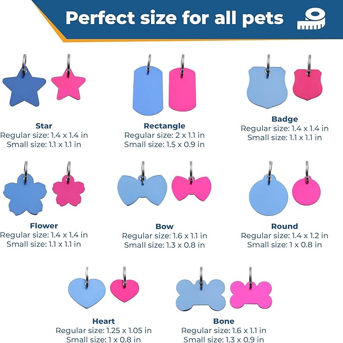 GoTags Dog Tags, Personalized Engraved Dog and Cat ID Tags for Pets, Custom Engraved on Both Sides, Various Shapes Including Bone, Round, Heart, Bow Tie, Star, and Badge (Flower, Large - Pack of 1)