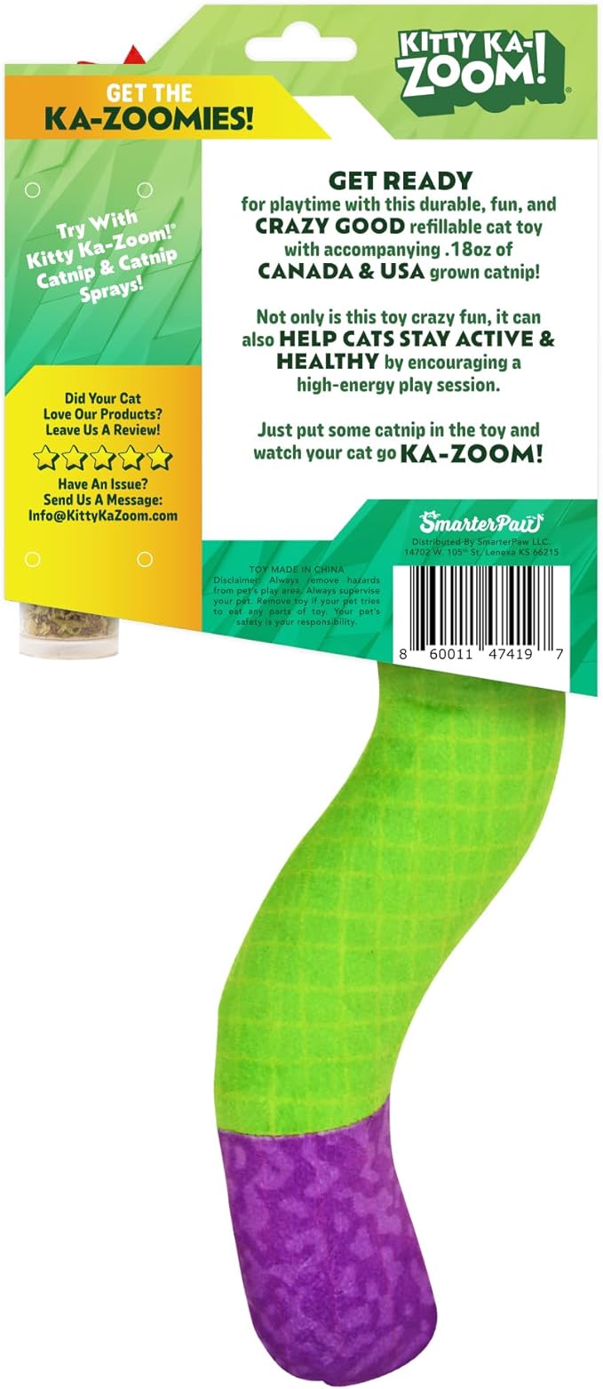 KITTY KA-ZOOM Snake Toy and Chicken Treat Bundle for Cats | High Potency Hand Harvested Fresh Catnip | Soft Plush for Engaging Play | Low Calorie Carefully Crafted Treats