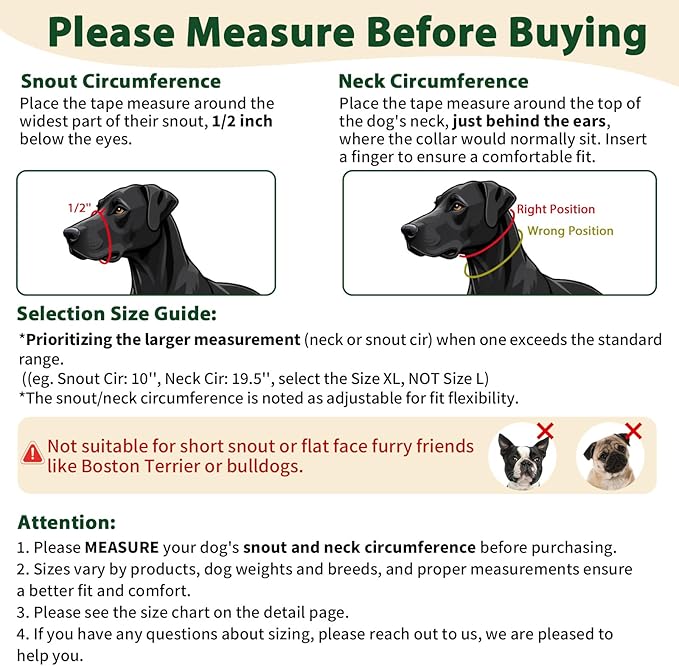 BARKLESS Sturdy No Pull Head Collar for Medium Large Dogs, Gentle Reflective Head Halter with Safety Link, Adjustable Nylon Dog Training Muzzle Leash for Walking Control (Green, M)