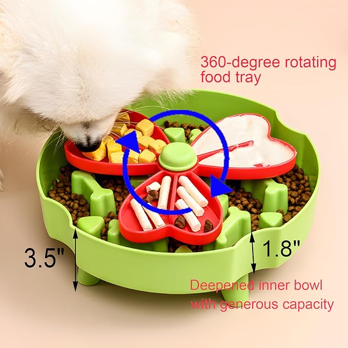 Elevated Slow Feeder Bowl for Cats and Dogs - Raised Puzzle Food Dish with Non-Slip Stand, Anti-Choke Maze Design for Fast Eaters, Indoor Pets - Improves Digestion for Kittens, Puppies (Blue)