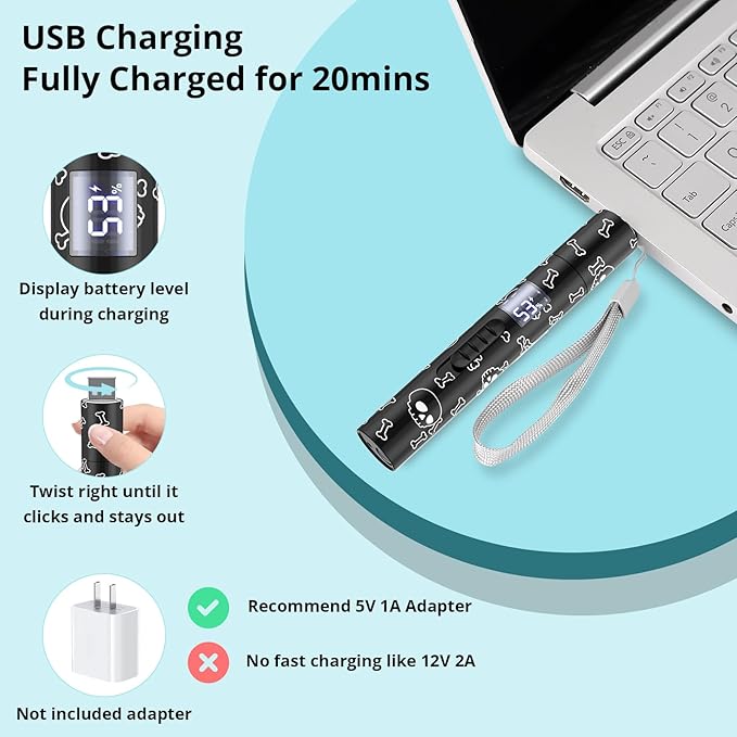 Cat Toy for Indoor Cats, Battery Level Display Screen, USB Rechargeable Kitten Toys with 7 Adjustable Patterns, Interactive Chase Toys for Indoor Cats & Dogs, Training & Exercise Fun（1 pcs）