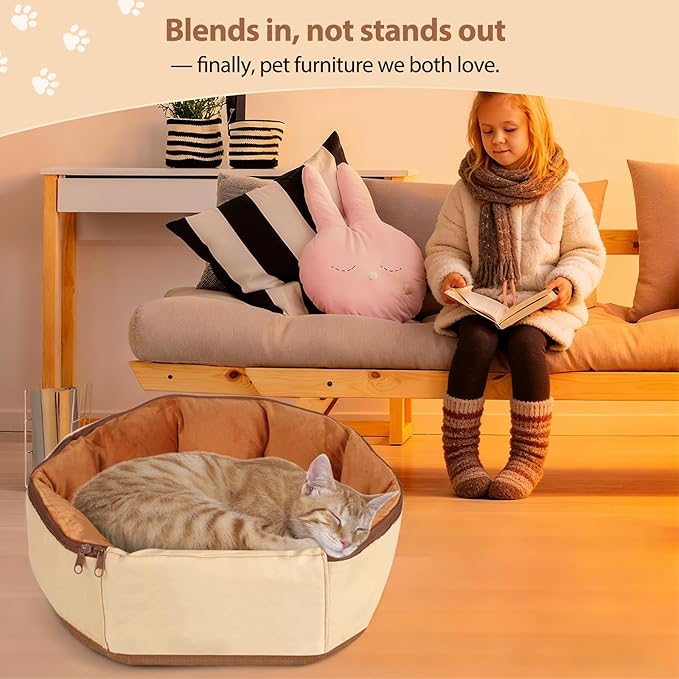 2-in-1 Convertible Pet Sling Carrier & Bed - with Breathable Mesh, Adjustable Strap & Pocket，for Travel, Vet Visit & Home Use, Up to 22lbs
