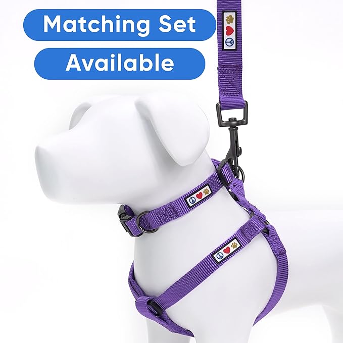 Pawtitas Solid Step-in Dog Harness – Adjustable No-Pull Vest for Puppies to Seniors, Safe & Comfortable S Purple