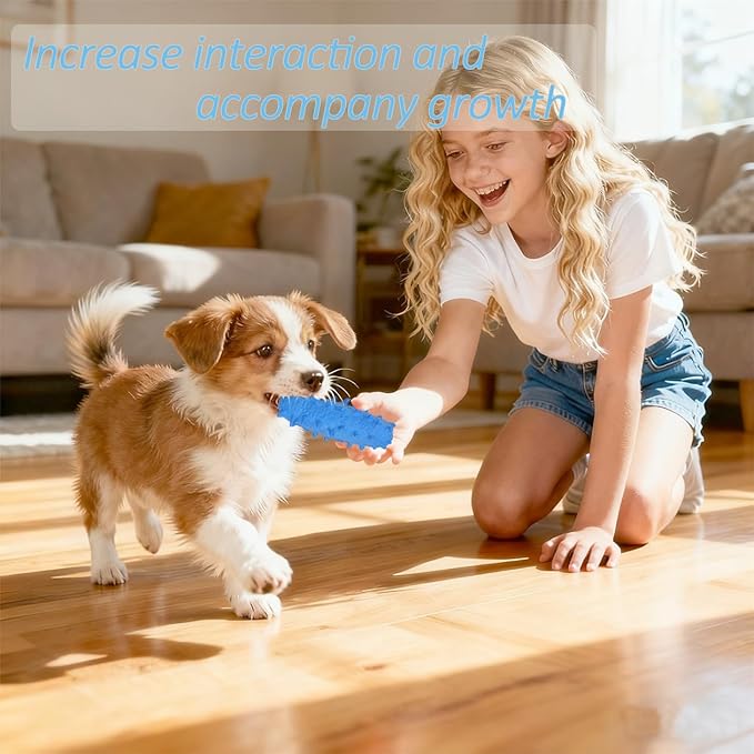 2 Pack Chew Toys for Puppies & Dogs, Dog Chew Toys to Keep Them Busy, Durable Puppy Teething Chew Toys, Tough Puppy Toothbrush Clean Teeth Interactive Toys for Small Medium Breed (Blue)