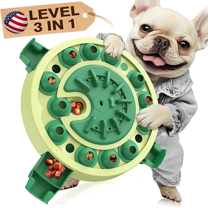 KADTC U.S. Brand & Design - 3 Levels of Challenge - 4 Ways to Play - Advanced Dog Puzzle Toy for Small/Medium/Large Smart Dogs Mental Stimulation Brain Toys Puppy Treat Puzzles Christmas New Year Gift