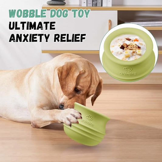 Treat Dispensing Dog Toy, Long-Lasting Interactive Puzzle Toys for Dogs, Stuffable Dog Enrichment Frozen Lick Treat Toy for Boredom, BPA Free Silicone Fetch Catch Chew Toy (Green,M)