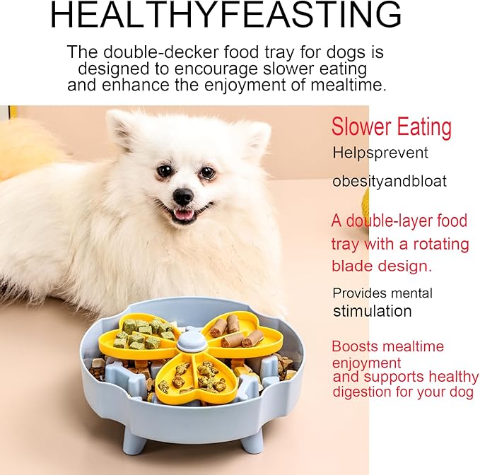 Elevated Slow Feeder Bowl for Cats and Dogs - Raised Puzzle Food Dish with Non-Slip Stand, Anti-Choke Maze Design for Fast Eaters, Indoor Pets - Improves Digestion for Kittens, Puppies (Green)