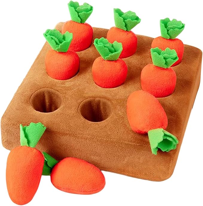 Carrot Snuffle Mat for Dogs, Harvest Chew Toy Encouraging Foraging, Interactive Dog Toy for Boredom & Mental Stimulation, Dog Snuffle Mat Encourages Natural Foraging Skills and Slow Eating