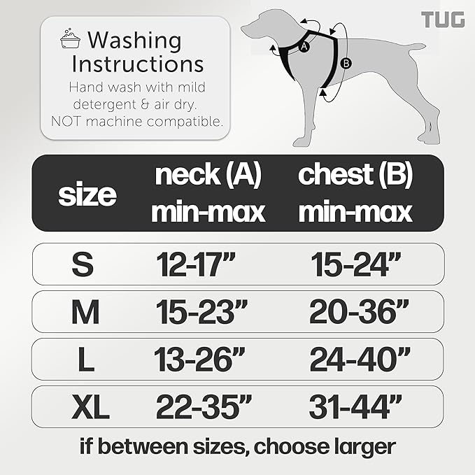 TUG Grab Dog Harness | Integrated Traffic Leash Magnetically Attached for Quick Control (Large/Black)