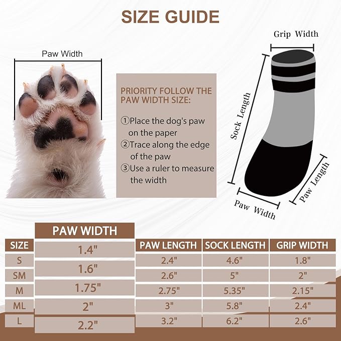 BINGPET Anti Slip Dog Shoes Socks,Dog Booties Waterproof for Hot Pavement with Reflective Straps,Dog Paw Protector for Hardwood Floors Prevent Licking (Black, M(Paw Width 1.8"))