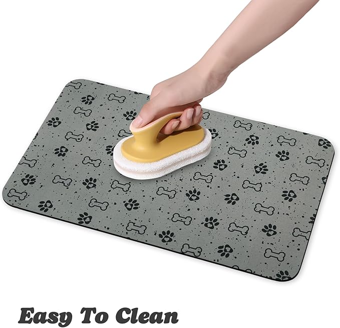 Dog Food Mats,Cat Absorbent Water Bowl Feeding Mats Pet Placemats for Food and Water Spot 16 * 24 inch