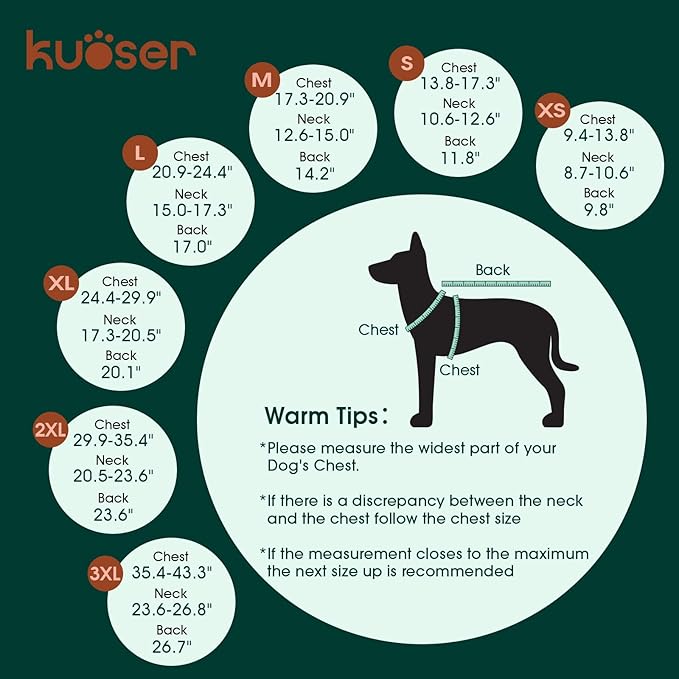 Kuoser Dog Winter Coat, Reversible Waterproof Dog Jacket with Reflective Strip, Warm Dogs Fleece Vest Adjustable Doggy Cold Weather Clothes Plaid Christmas Outfit Pet Apparel for Large Dogs, Pink L