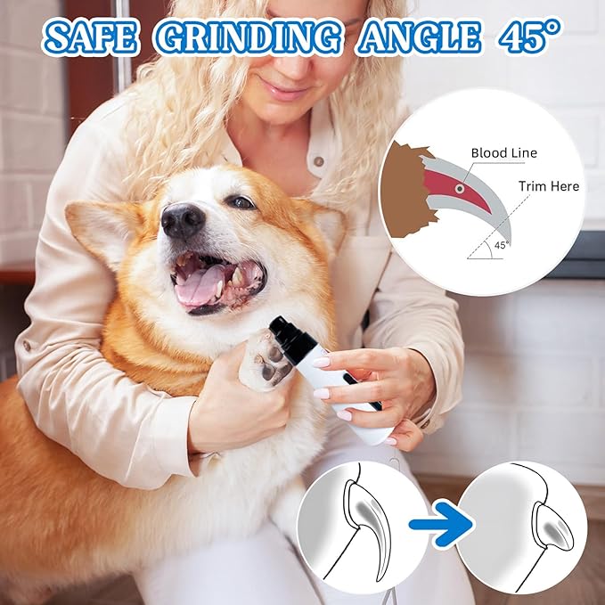Nail Grinder, 2025 New Dog Nail Trimmer, USB Rechargeable Pet Nail Grinder, Dog Nail Trimmers, Electric Dog Nail Clippers, Pet Paws Grooming Smoothing Tool (1 Set)