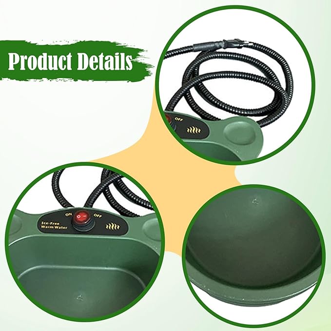 Leefasy Heated Water Bowl for Dogs Cats Thermal Dish Multifunctional Outdoor Heated Pet Bowl Heating Waterer for Squirrel Bird Rabbit