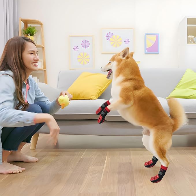 BEAUTYZOO Dog Socks & Boots - Paw Protectors for Hot Pavement & Hardwood Floors, Non-Slip, Small to Senior Sizes