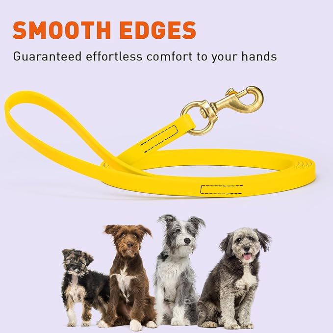 Viper Biothane K9 Working Dog Leash Waterproof Lead for Tracking Training Schutzhund Odor-Proof Long Line with Solid Brass Snap for Puppy Medium and Large Dogs, 10ft Lemon Yellow