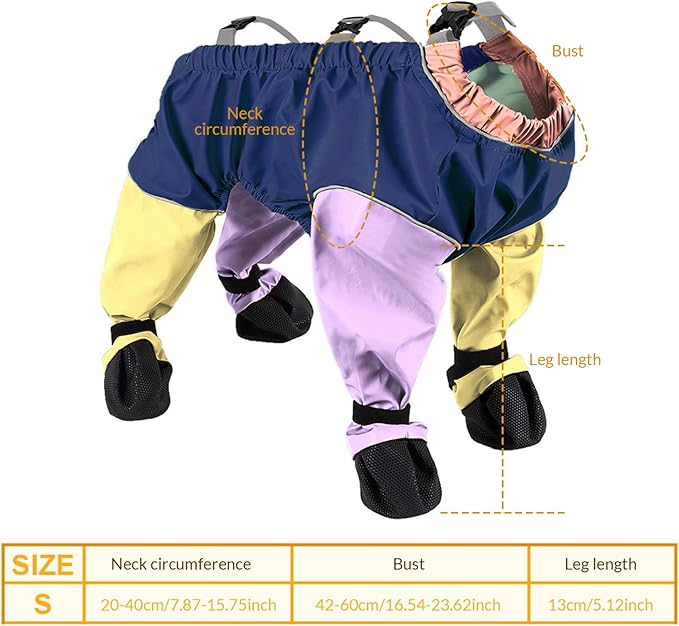 S Dog Suspender Boots, Waterproof Paw Protector Soft Puppy Boots Adjustable Suspender for Dogs Pet Shoes for Snow Day Outdoor Walking