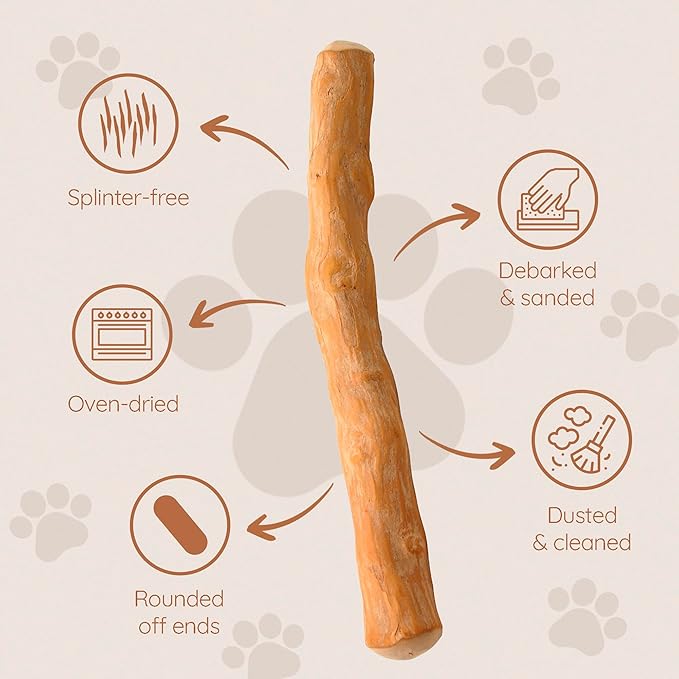 Wildfang® Coffee Wood Dog Chew, Medium – Tough Chew Toys for Aggressive Chewers, Dog Teething Toys for Puppies, Training for Chewing Muscles, Coffee Tree Sticks for Medium Dogs (33–55 lbs), Pack of 3
