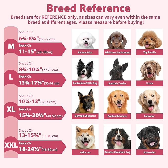 BARKLESS Sturdy No Pull Head Collar for Medium Large Dogs, Gentle Reflective Head Halter with Safety Link, Adjustable Nylon Dog Training Muzzle Leash for Walking Control (Hot Pink, M)