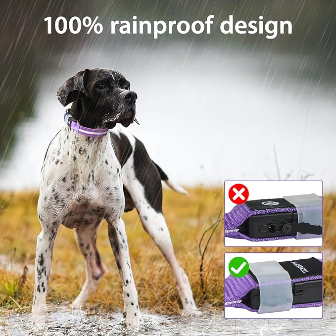 MASBRILL Led Dog Collar - Rechargeable, Water-Resistant, Flashing Glowing Collar for Night Walking - S(15.75 * 0.98in)