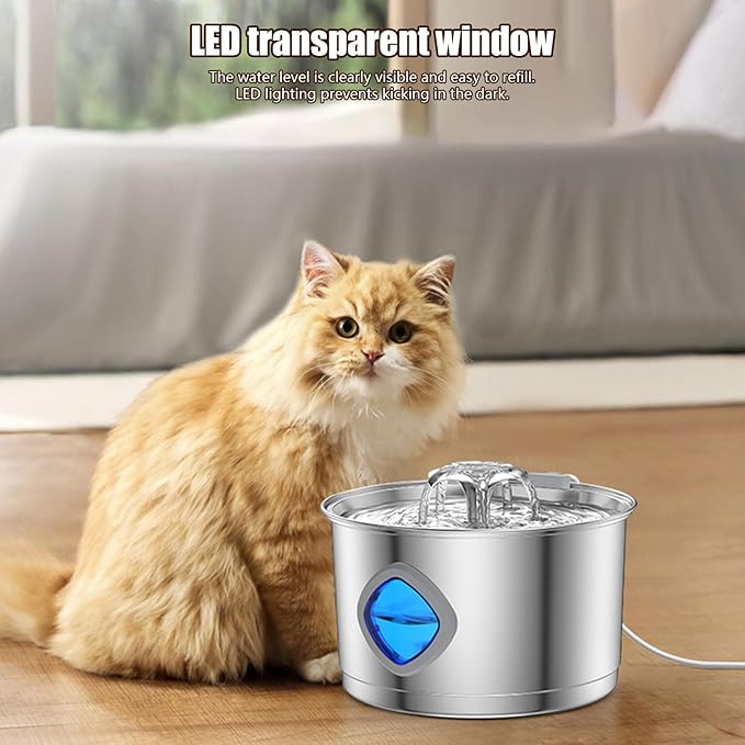 Rustless Automatic Pet Water Spring 2.8L Capacity Including Multiple Filter for Neat Fit Moisturization Multiple Stage Sieving