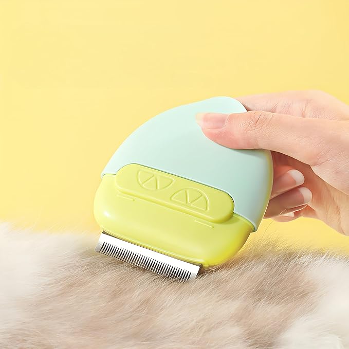 Cat Brush for Shedding – Dual-Function Cat Comb & Small Dog Brush, Furminator for Cats, Fresh Design for Grooming (Blue)
