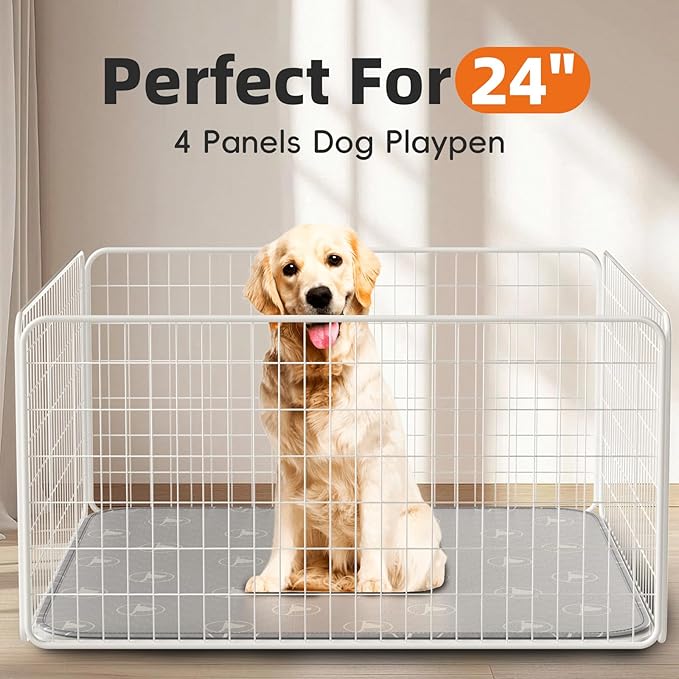 PJYuCien Washable Pee Pads for Dogs 4 Pack, 36" x 36" Non-Slip and Leak-Proof Pee Mat, Puppy Training Pads for Whelping, Playpen, Crate, Bed (Grey)