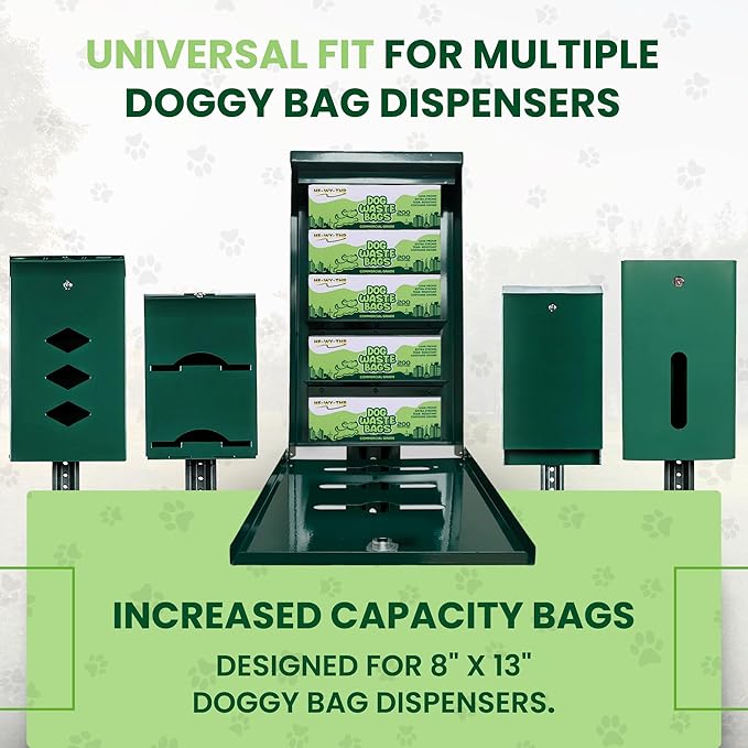 Dog Waste Bags, 400 Count, 15 Pounds, Opaque Black Color, Holds Odors Inside