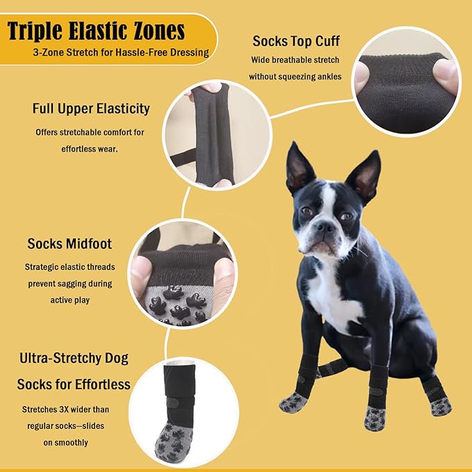 ‌VALFRID Dog Paw Protector Pads,Anti-Slip Grips for Hardwood Floors,Best for Hot Pavement,Strong Self-Adhesive Traction Stickers for Senior Dog Essentials XS