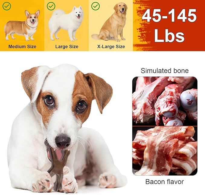 Durable Dog Chew Toys 3 Pack – Tough Dog Toys for Aggressive Chewers, Fun & Secure Interactive Pet Toys for Medium to Large Dogs